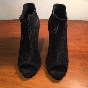 Pedro Garcia Peep Toe Suede Booties